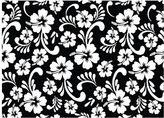 Black and white floral motif is excellent for various functions, batik, textiles etc. © Niyaska