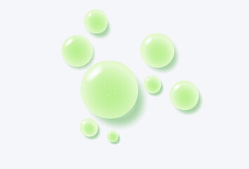 Gel serum texture. Clear skin care liquid drops. Cosmetic product swatch isolated