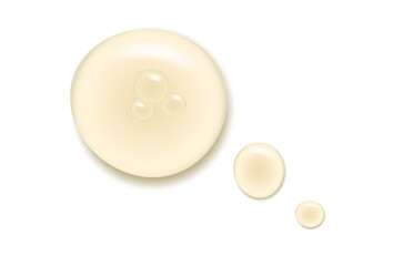 Gel serum texture. Clear skin care liquid drops. Cosmetic product swatch isolated