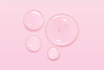 Gel serum texture. Clear skin care liquid drops. Cosmetic product swatch isolated