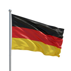 Illustration of Germany Flag Waving with Transparent Background 3D Rendering