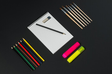 Vibrant Art Supplies in Creative Space