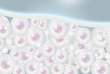 Moisturizer and hyaluronic acid with skin care with water droplets are absorbed into the skin