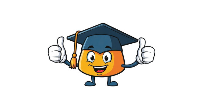 Cute Graduation Corn Character Giving Thumbs Up PNG