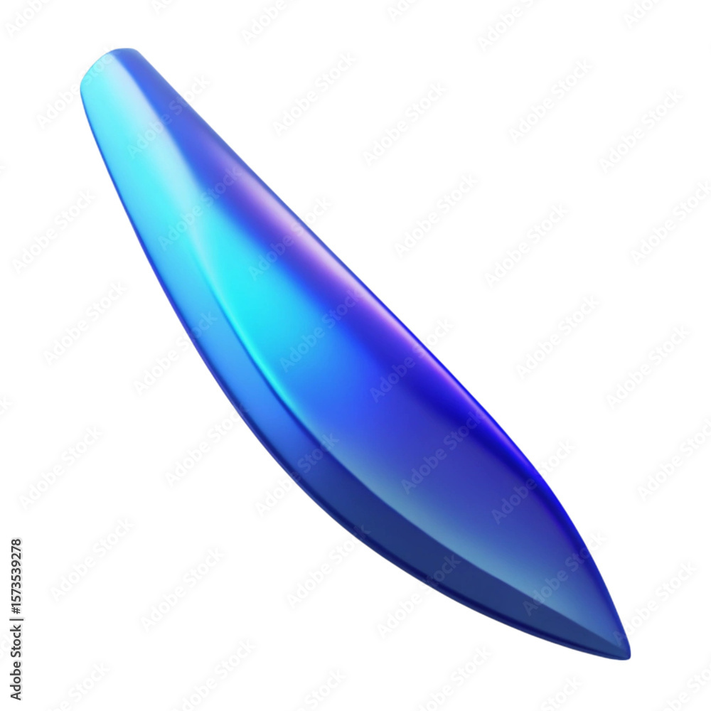 Poster elegant abstract shape with vivid blue color gradient on a dark black background