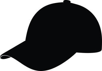 Black Baseball Cap Silhouette – Vector Clipart for Fashion and Apparel Design