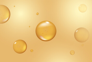 Water serum texture. Liquid gel drops. Clear  cosmetic oil with bubbles circle set isolated