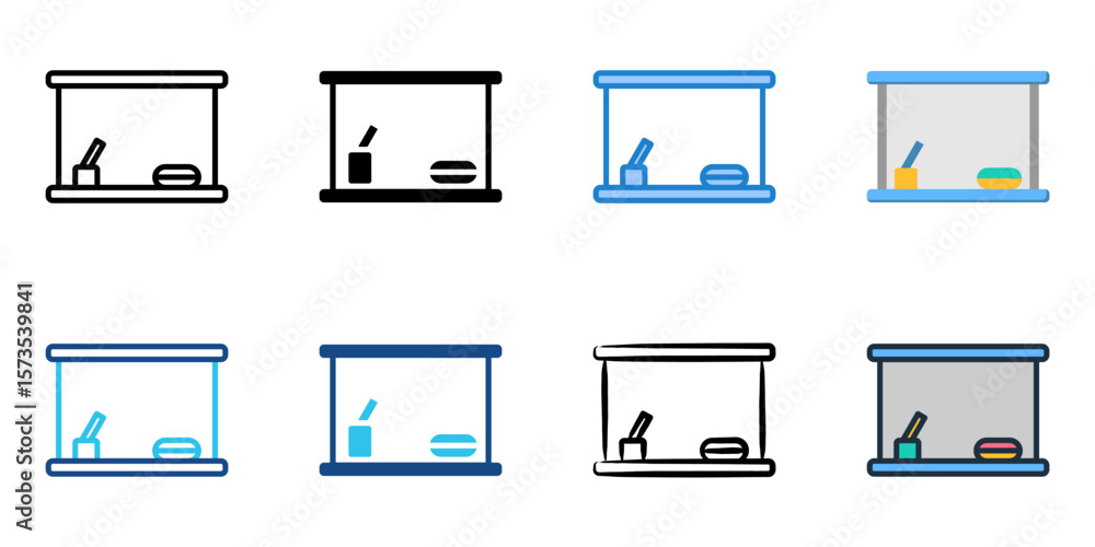 Poster whiteboard icon set multiple style collection