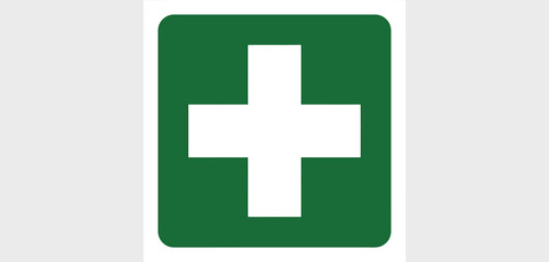 Fototapeta premium Green First Aid Symbol
