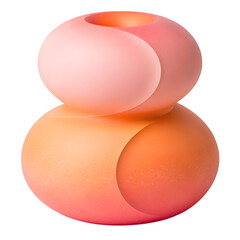Abstract gradient spheres with smooth curves and a hole on top isolated on transparent background