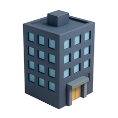 Simple Office Building 3D Model: A clean and simple 3D model of a modern office building, perfect for architectural visualization or design projects.