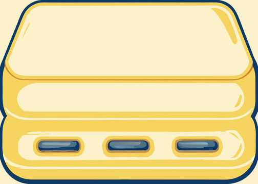 Yellow Mobile Device with USB Ports for Technology Blogs, Modern Gadgets, Digital Innovation Content, Mobile Accessories Websites, and Social Media Reviews  