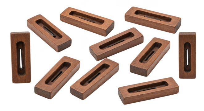 3D Rectangular Brown and Bronze Tiles with Cutouts Background