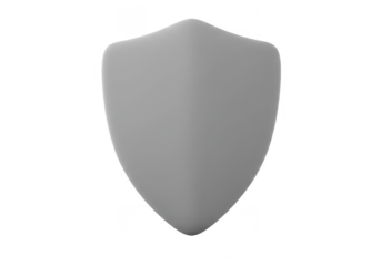 3D Render Gray Shield Shape For Protection Security with Transparent Background