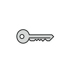 Grey and White Key Icon Bold Black Outline Simple Design