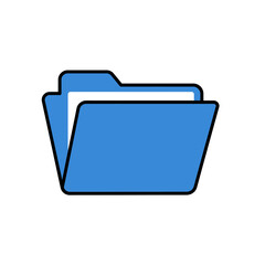 Blue Folder Icon: Organized Document Storage Design