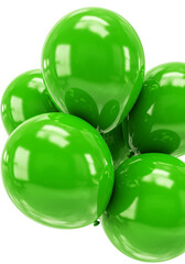 Isolated Illustration of Glossy Green Spheres Grouped Together on Background