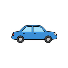 Car Symbol Blue Flat Icon Clear Transport Design