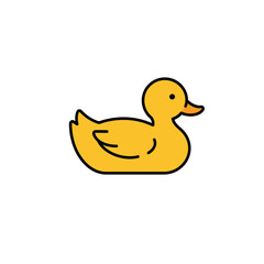 Duck Symbol Yellow Flat Icon Clear Animal Design