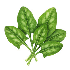 Isolated Illustration of Green Sorrel Leaves Fresh and Vibrant Bunch