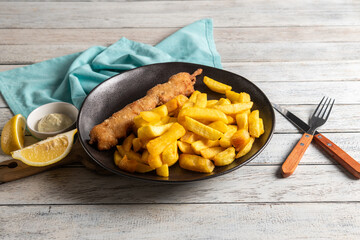 Crispy Fish and Chips Served With a Zesty Twist