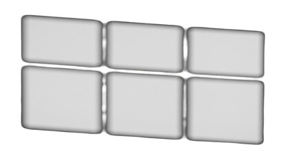 Isolated Illustration of Grey Cube Structure Three Dimensional Geometry