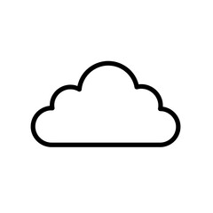 Fototapeta premium Fluffy White Cloud Icon Bold Black Outline Simple Design
