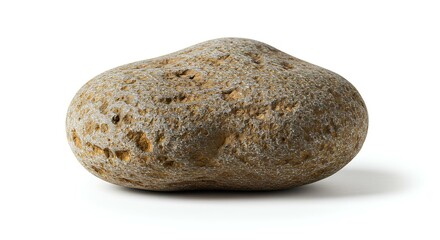 Smooth Brown Stone Isolated on White Background