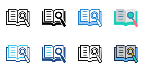 Thesaurus icon set multiple style collection 
