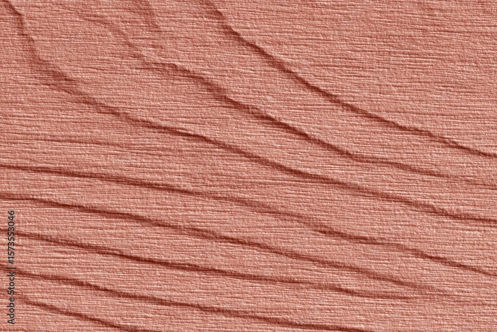 Aufkleber textured pink fabric with wrinkles creating wave-like pattern