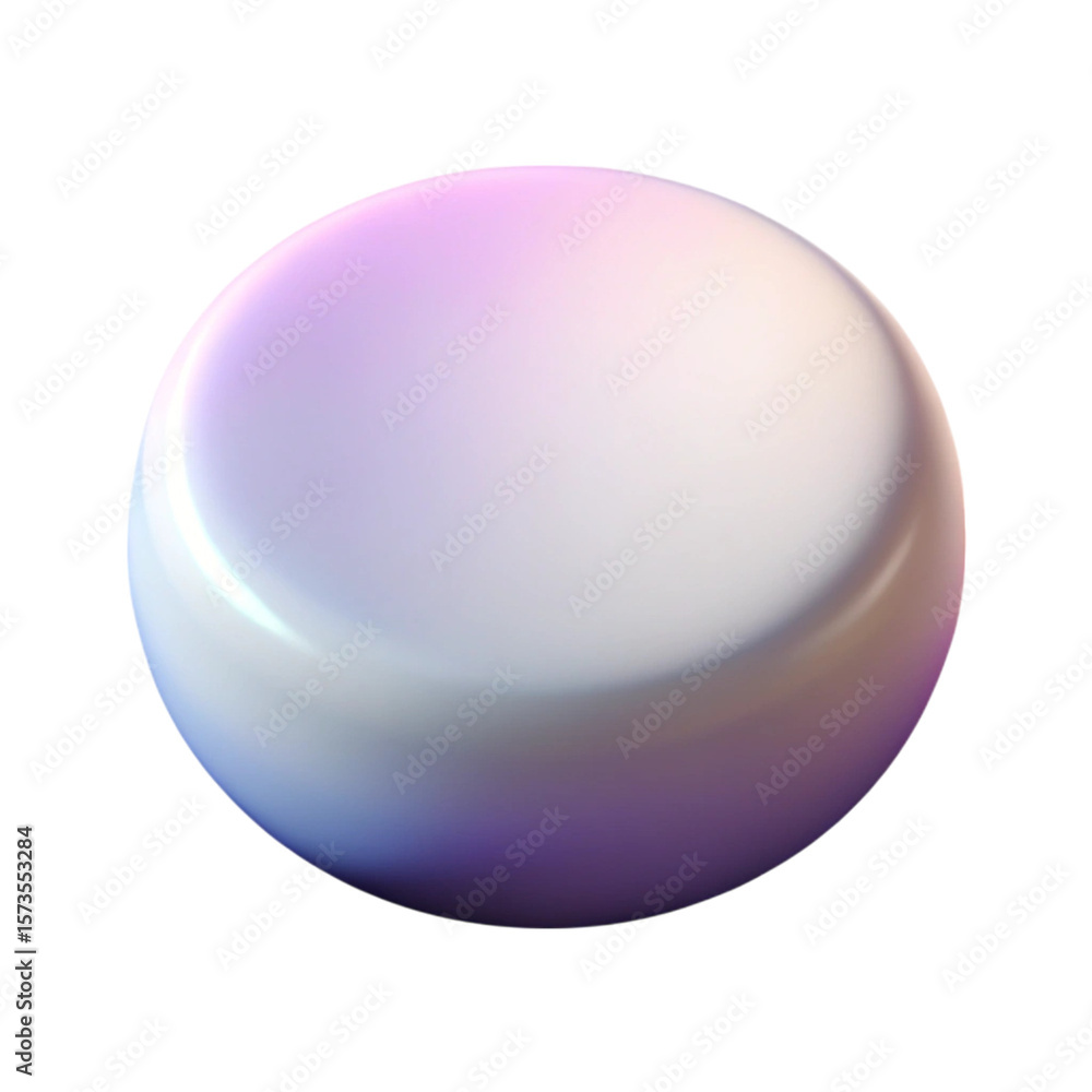 Poster abstract 3d render of a smooth iridescent sphere floating against a black background