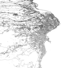 3D illustration of city and urban in Reggio Calabria Italy