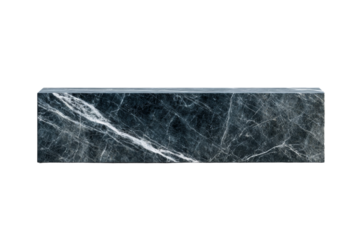 A black marble slab with white streaks