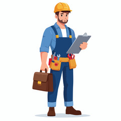 vector full body image of a male worker
