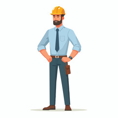vector full body image of a male worker