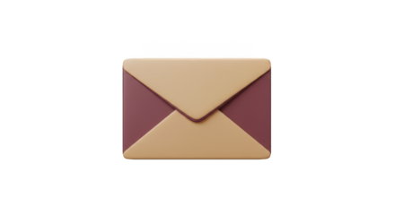 3D Render of Tan Brown Envelope For Email Communication on Background