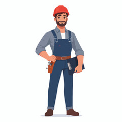 vector full body image of a male worker