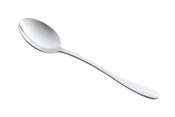silver spoon isolated white on transparent background