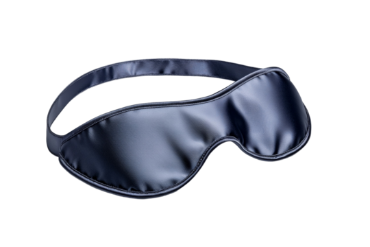Black eye mask with a white background isolated