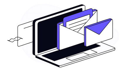 computer laptop with newspaper and hands hand holding magnifying glass to search news fake press reading information online contemporary vector illustration art 52687573 2