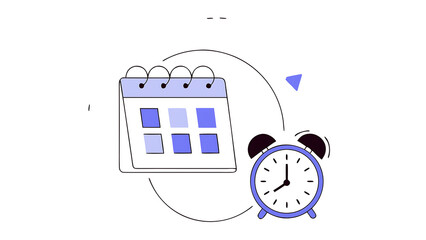 3d calendar and alarm clock planning concept office work and deadline event agenda time to plan business meeting cartoon design icon isolated on blue background 3d vector illustration 38813850 1