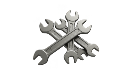Isolated Illustration Of Silver Wrench Tool For Repair On Transparent