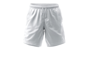 A white pair of shorts with a white logo on the side