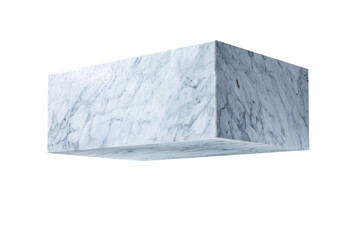 A white marble box with a grey marble base
