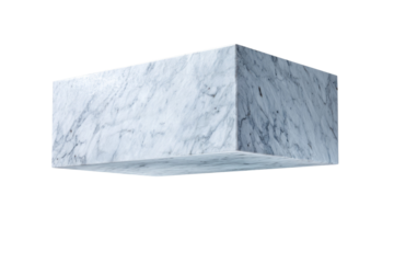 A white marble box with a grey marble base