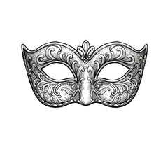 Illustration of Ornate Venetian Masquerade Mask Isolated on Background