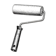 Illustration of Painting Roller Tool for Home Improvement on Transparent