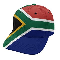 Illustration of Patriotic South Africa Flag Cap with National Symbol