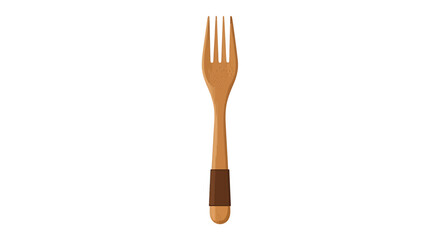 Fototapeta premium Simple Wooden Fork Design Eco-Friendly Cutlery Illustration