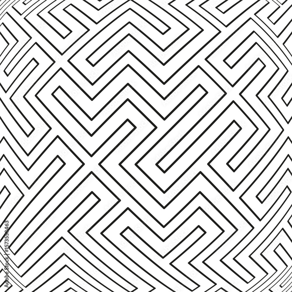 Poster bulged maze texture. convex labyrinth grid. swelling pattern vector. optical dome.